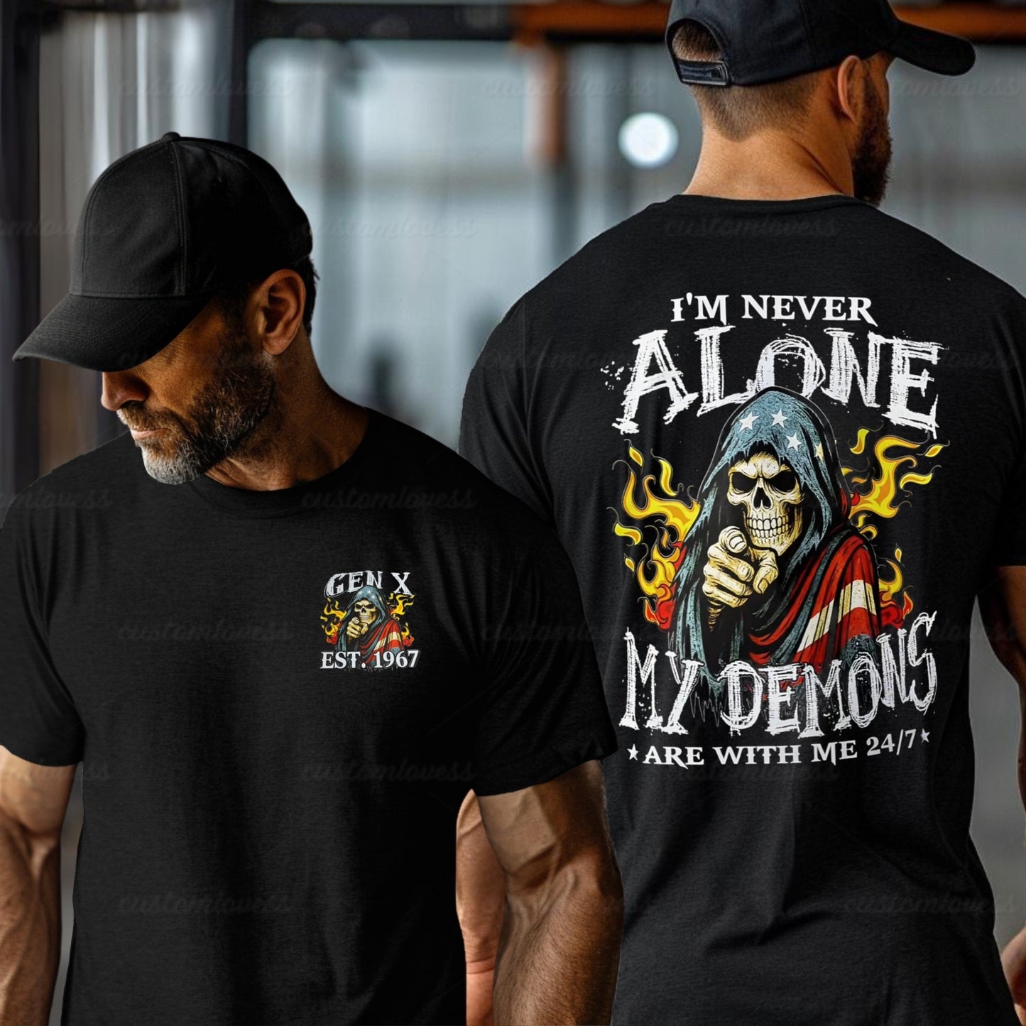 Custom I'm Never Alone Gen X T-shirt
