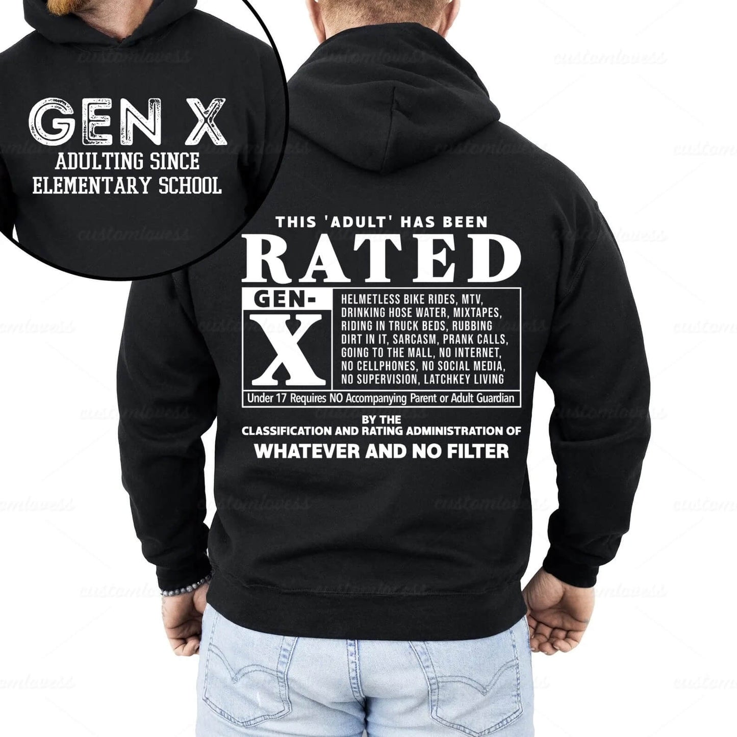 Custom Gen X New Version "Rated" Hoodie
