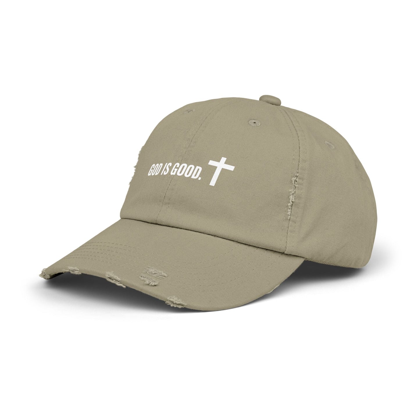 Cap - God is Good Quote - Unisex Distressed Cap