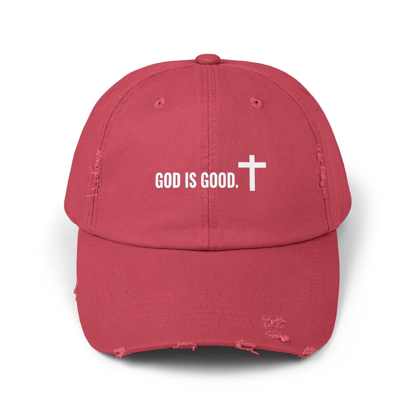 Cap - God is Good Quote - Unisex Distressed Cap