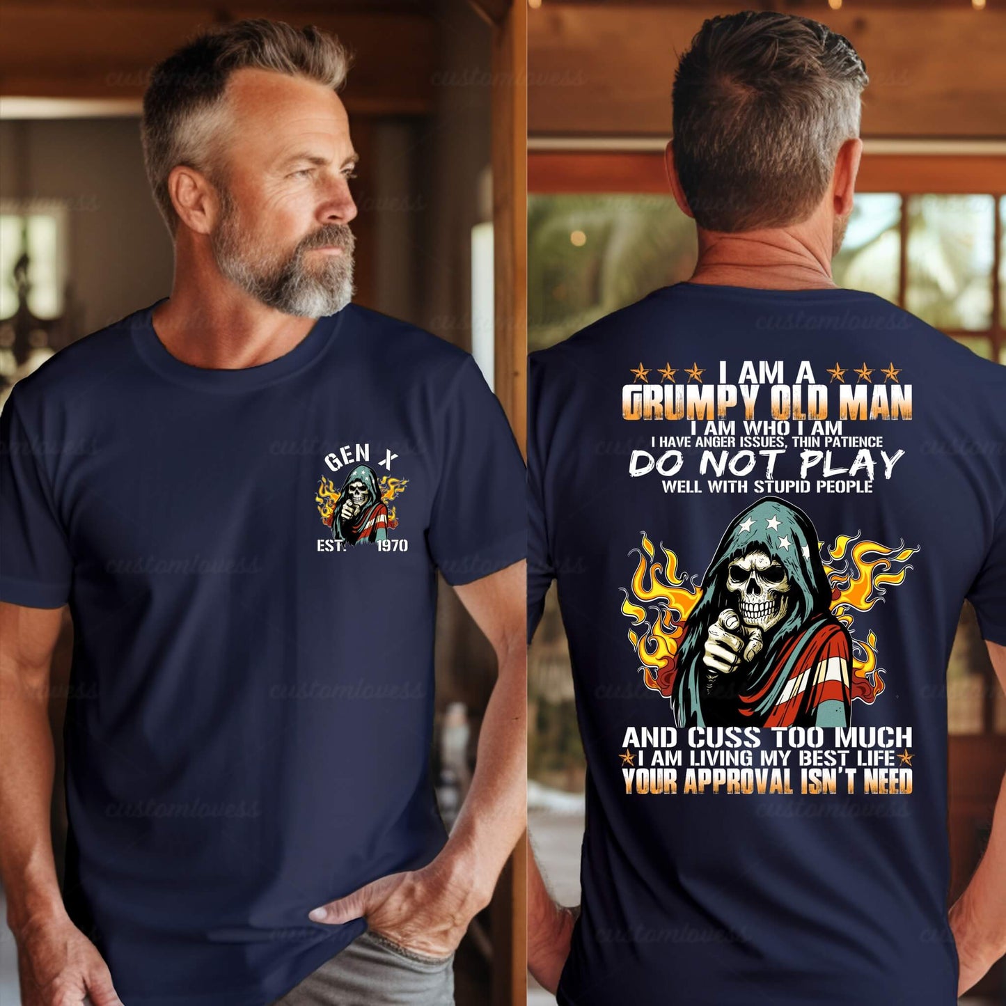 Custom I Am A Grumpy Old Men T-shirt