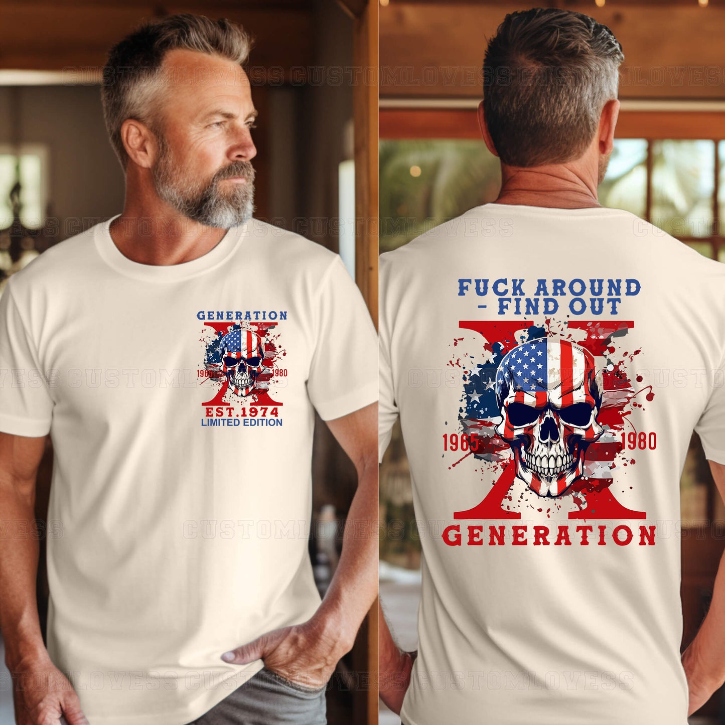 Custom Generation X Skull Halloween T-shirt