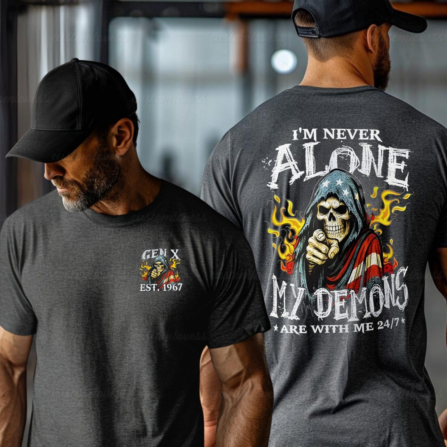 Custom I'm Never Alone Gen X T-shirt