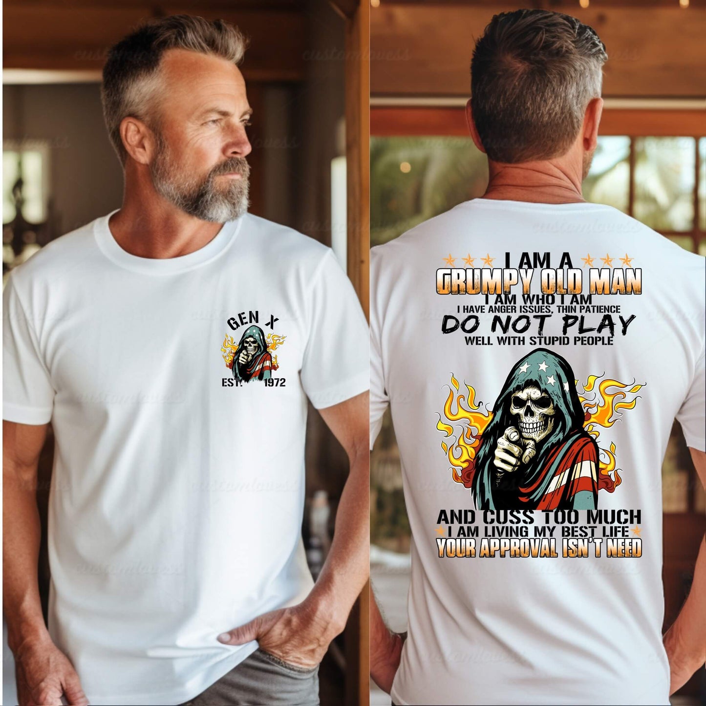 Custom I Am A Grumpy Old Men T-shirt