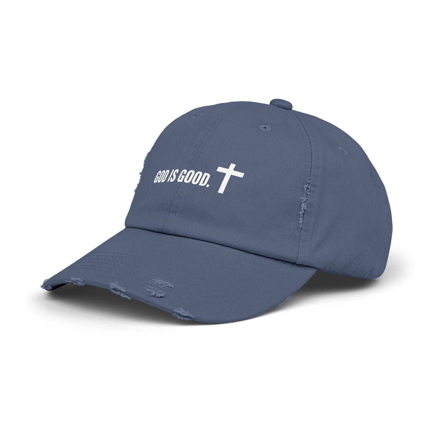 Cap - God is Good Quote - Unisex Distressed Cap