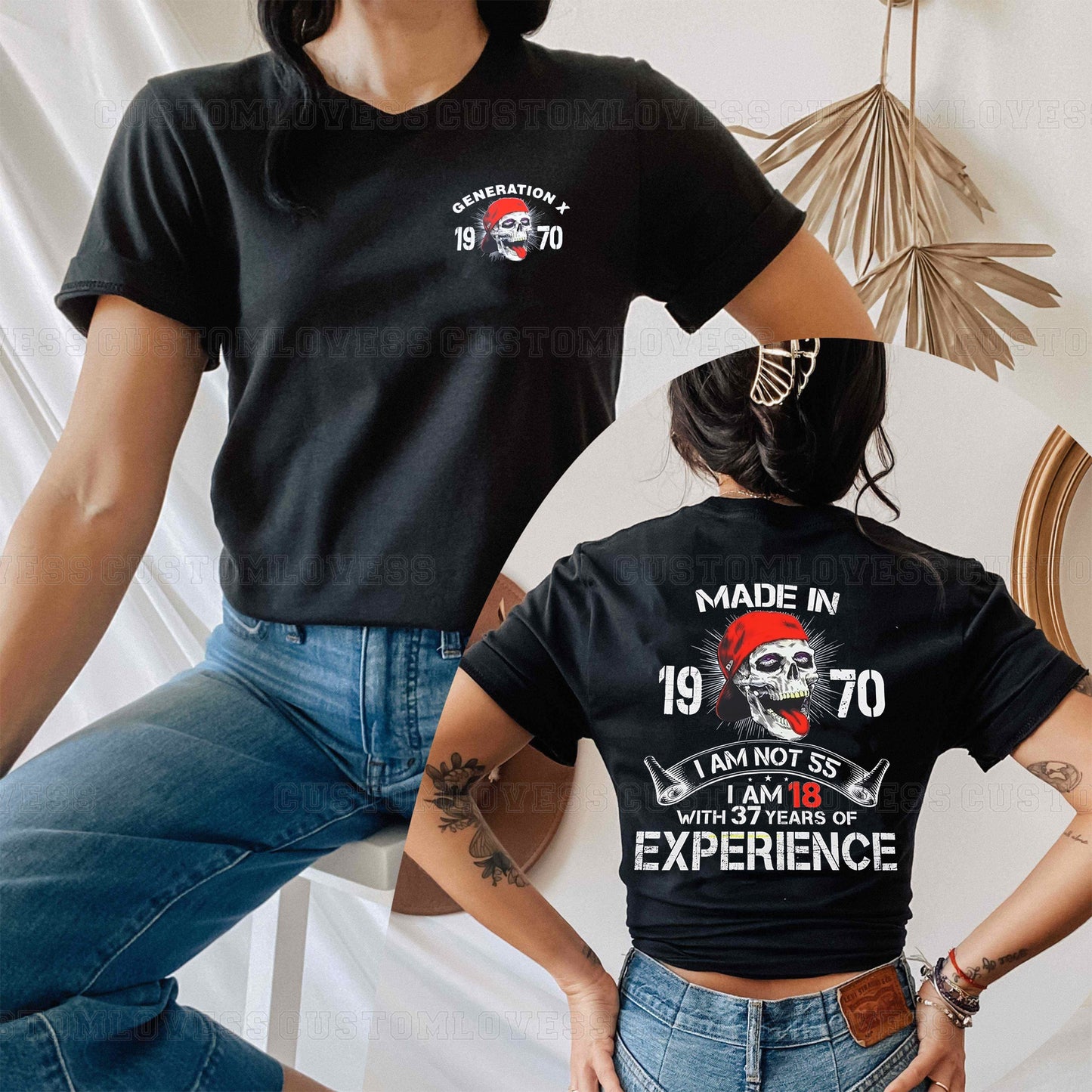 Custom Made In 19xx Skull T-shirt