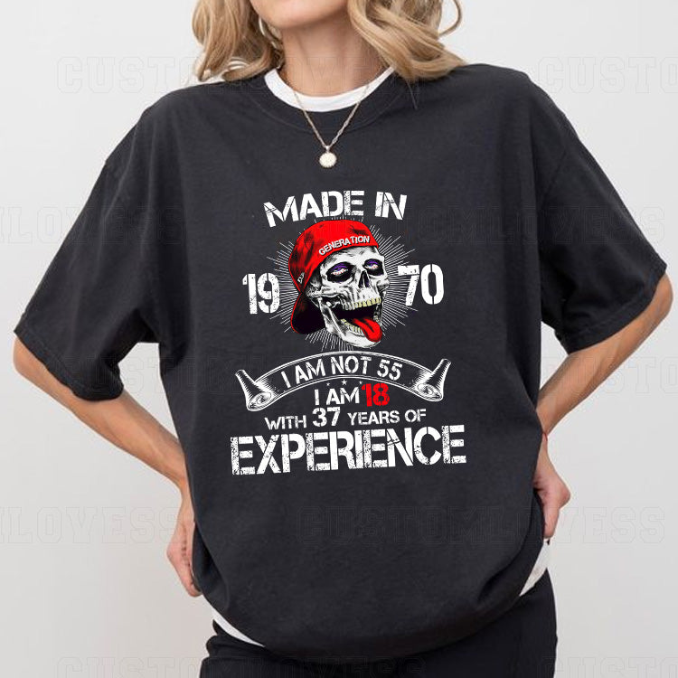 Custom Year Made In 19xx Skull T-shirt