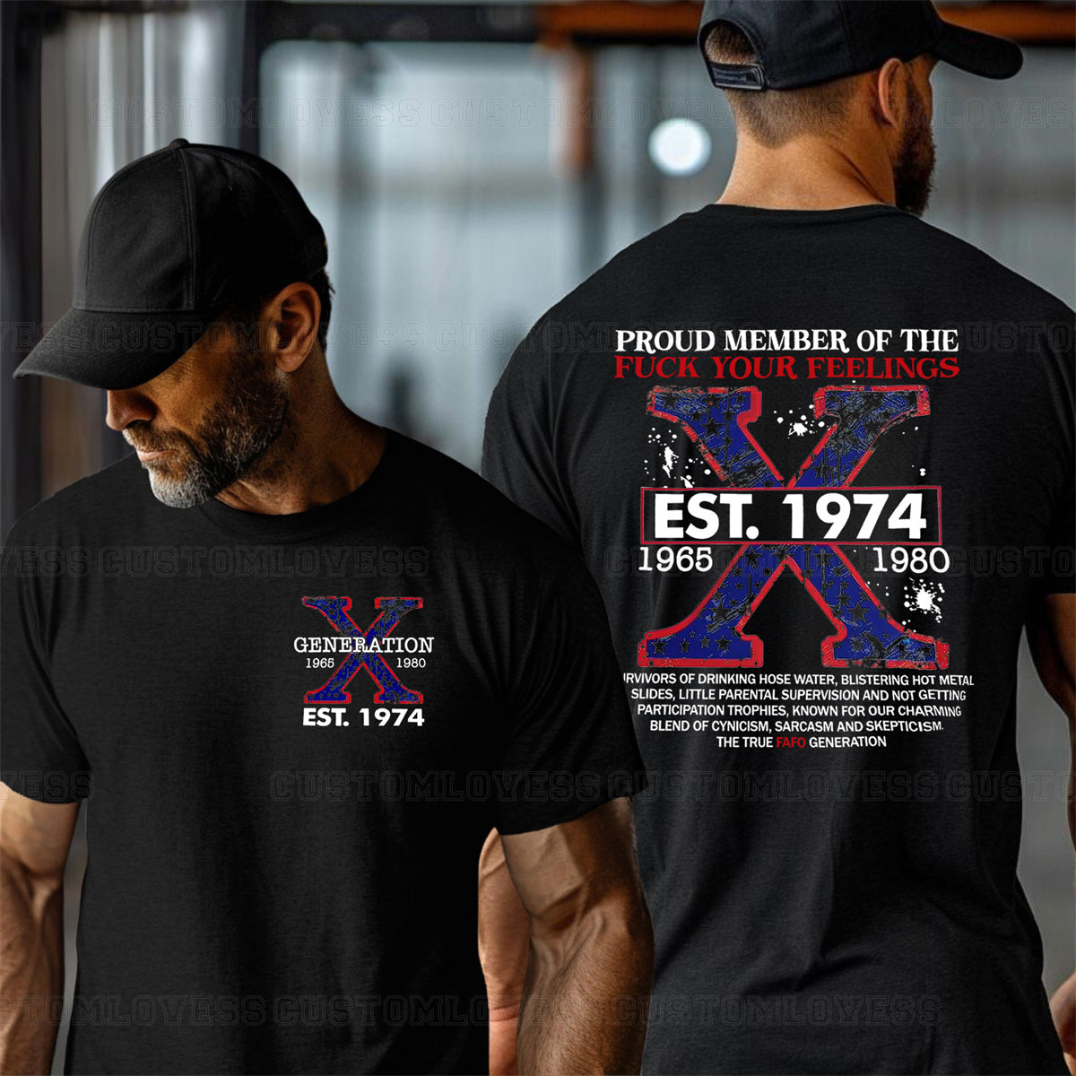Custom Generation X American Flag T-shirt