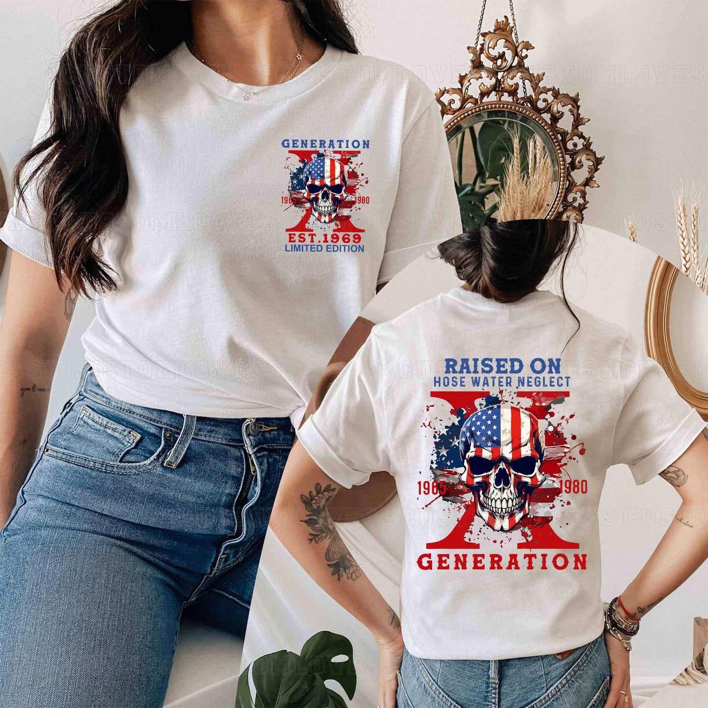 Custom Generation X Skull Halloween T-shirt