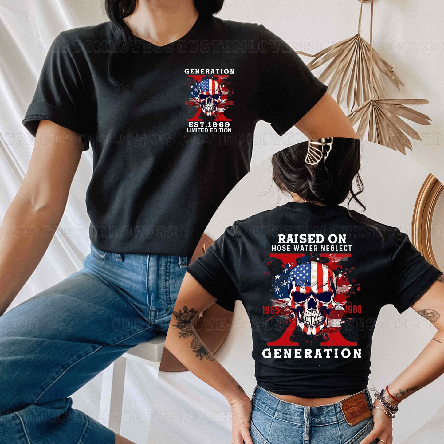 Custom Generation X Skull Halloween T-shirt