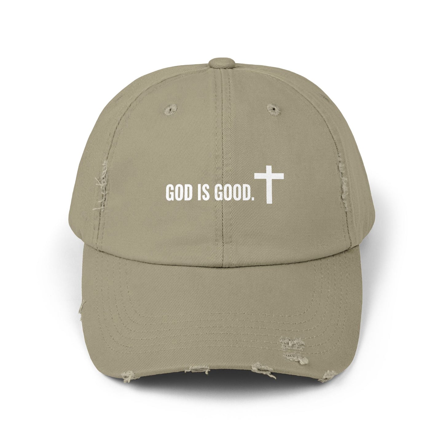 Cap - God is Good Quote - Unisex Distressed Cap