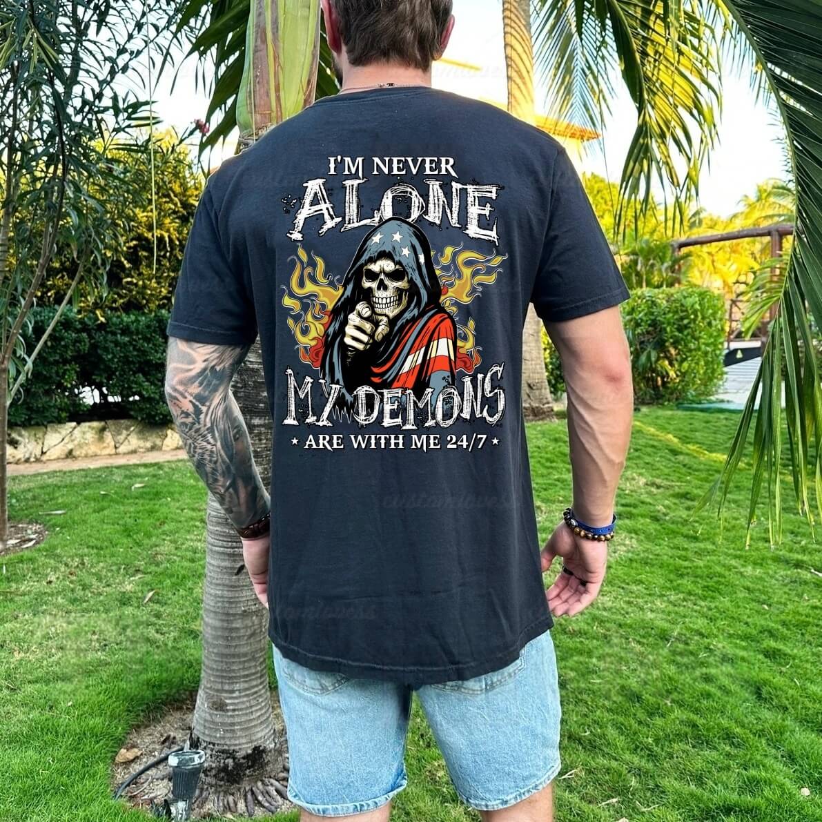 Custom I'm Never Alone Gen X T-shirt