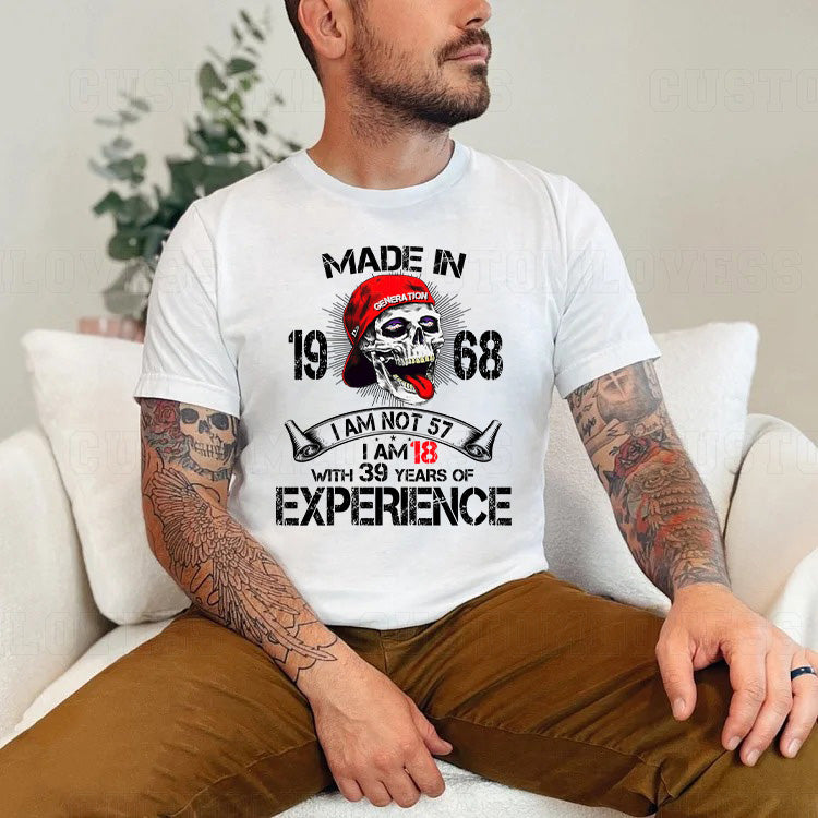 Custom Year Made In 19xx Skull T-shirt