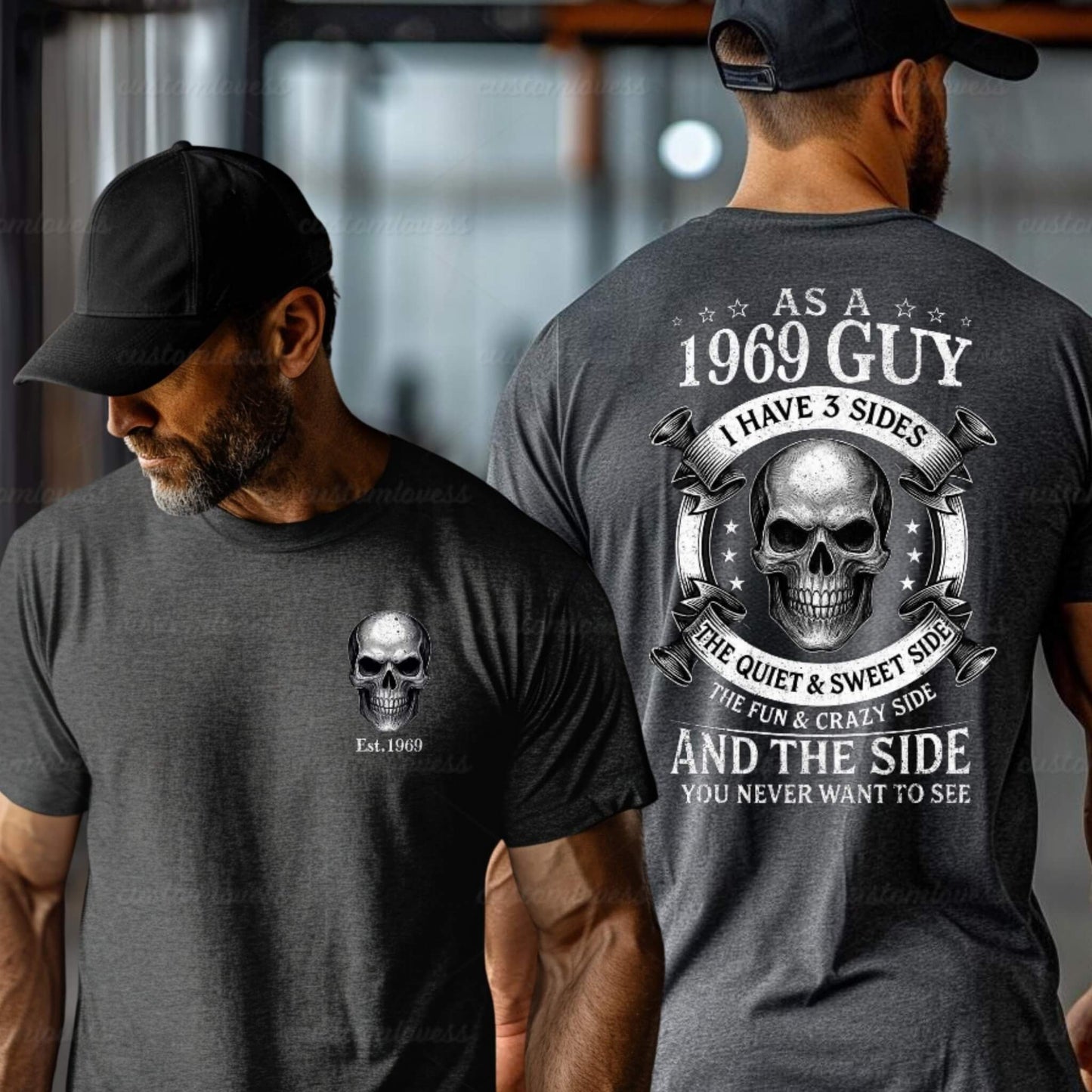 Custom I Have 3 Sides Skull Men T-shirt