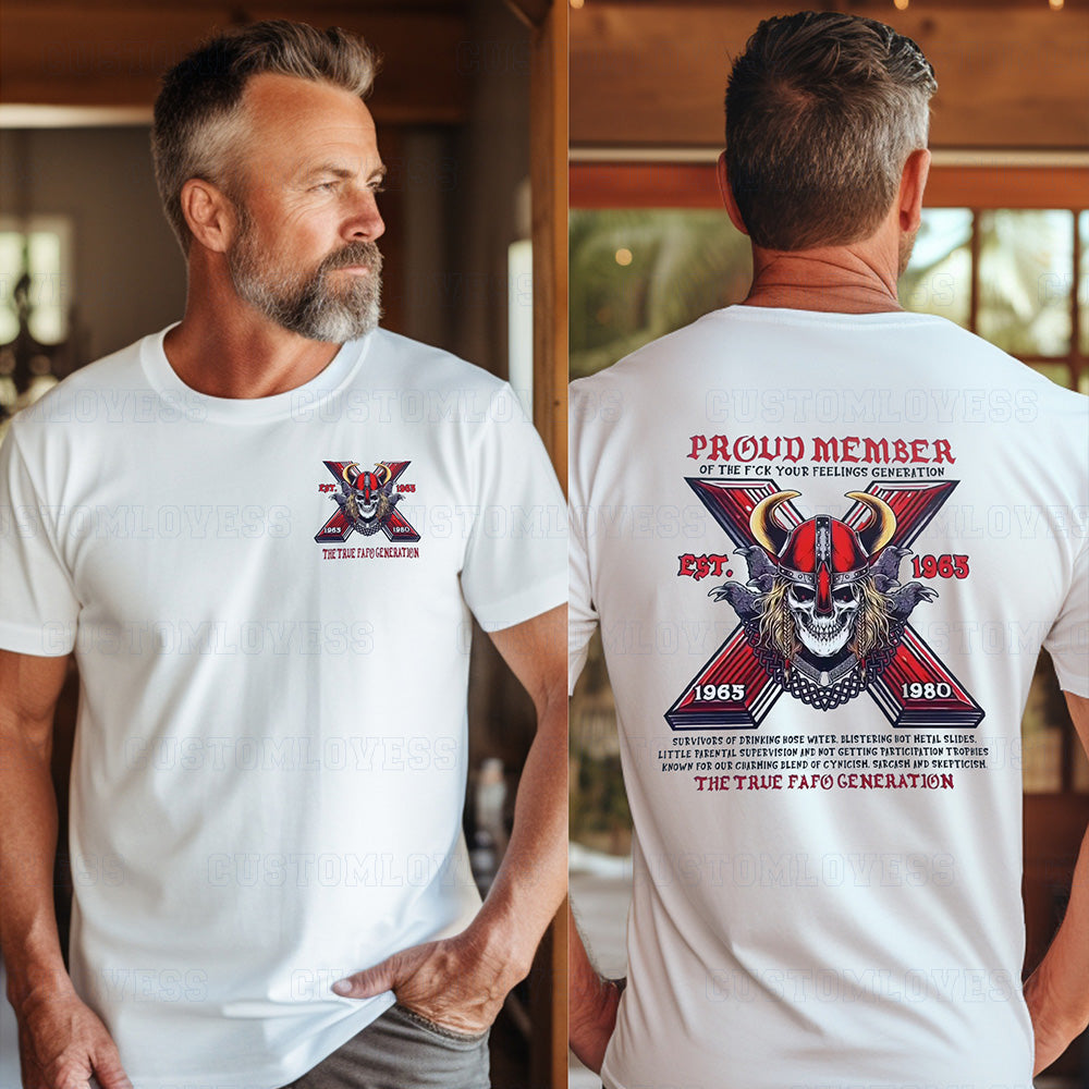 Custom Gen X Viking Skull T-shirt