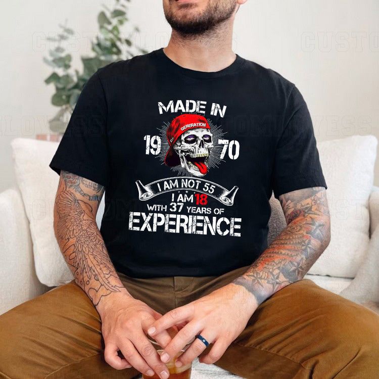Custom Year Made In 19xx Skull T-shirt