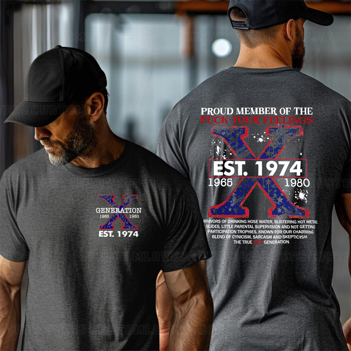 Custom Generation X American Flag T-shirt