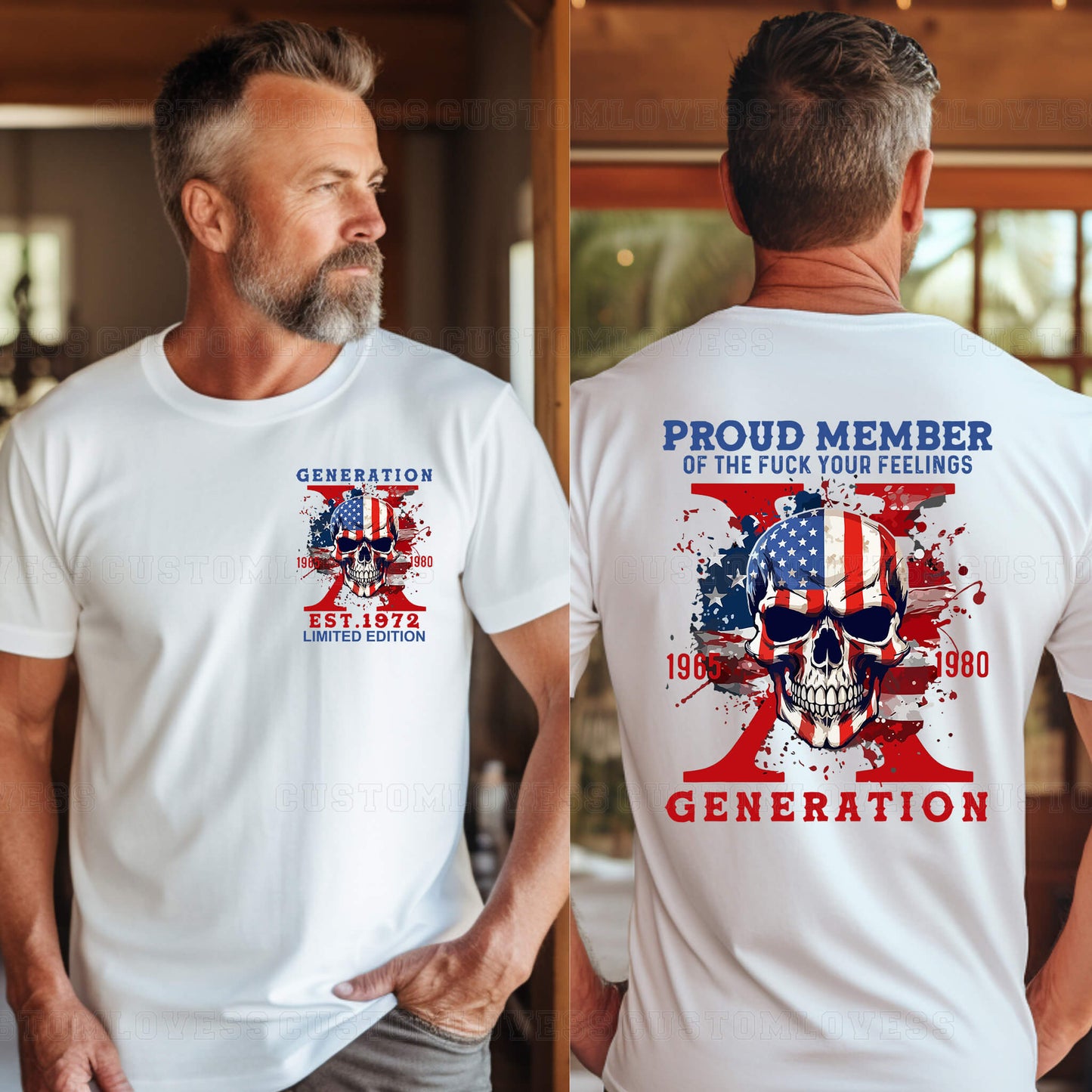 Custom Generation X Skull Halloween T-shirt