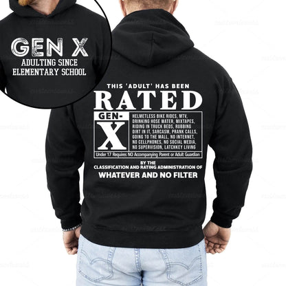 Custom Gen X New Version "Rated" Hoodie