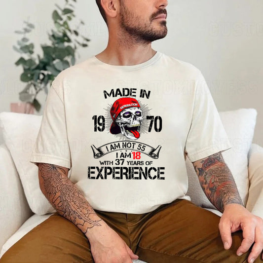 Custom Year Made In 19xx Skull T-shirt