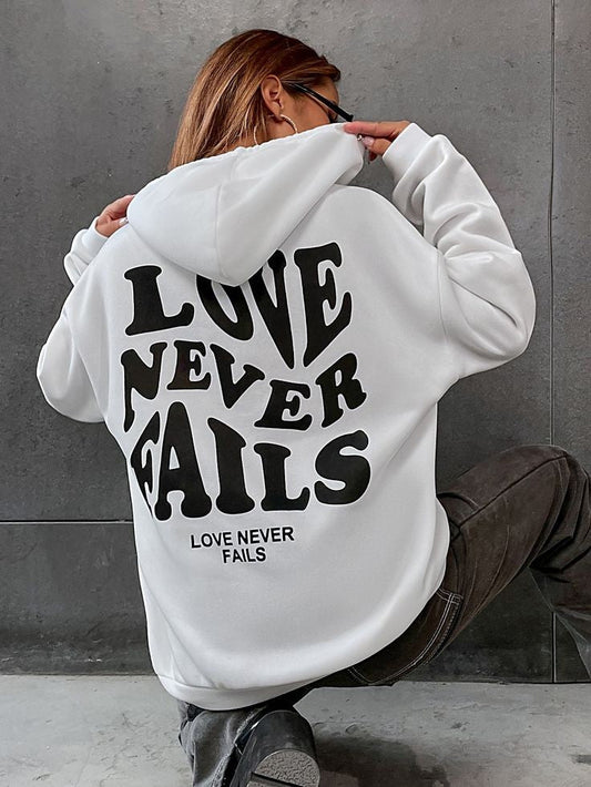 Love Never Fails Hoodie - White