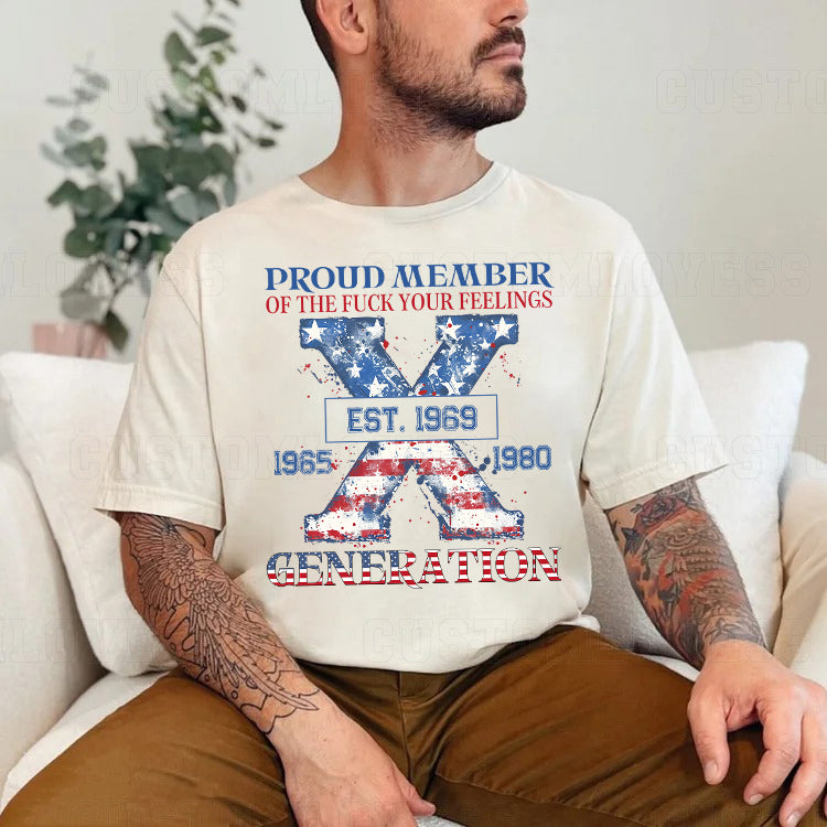 Custom X Generation American Flag T-Shirt
