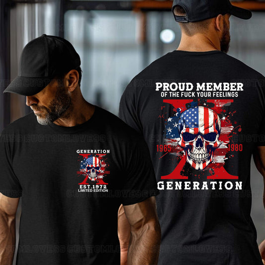 Custom Generation X Skull Halloween T-shirt