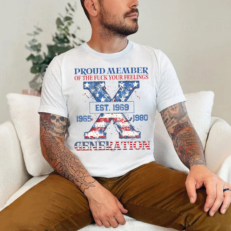 Custom X Generation American Flag T-Shirt