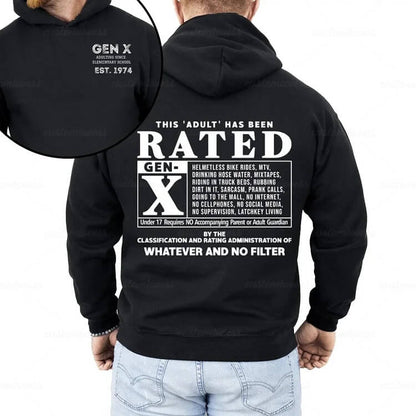 Custom Gen X New Version "Rated" Hoodie