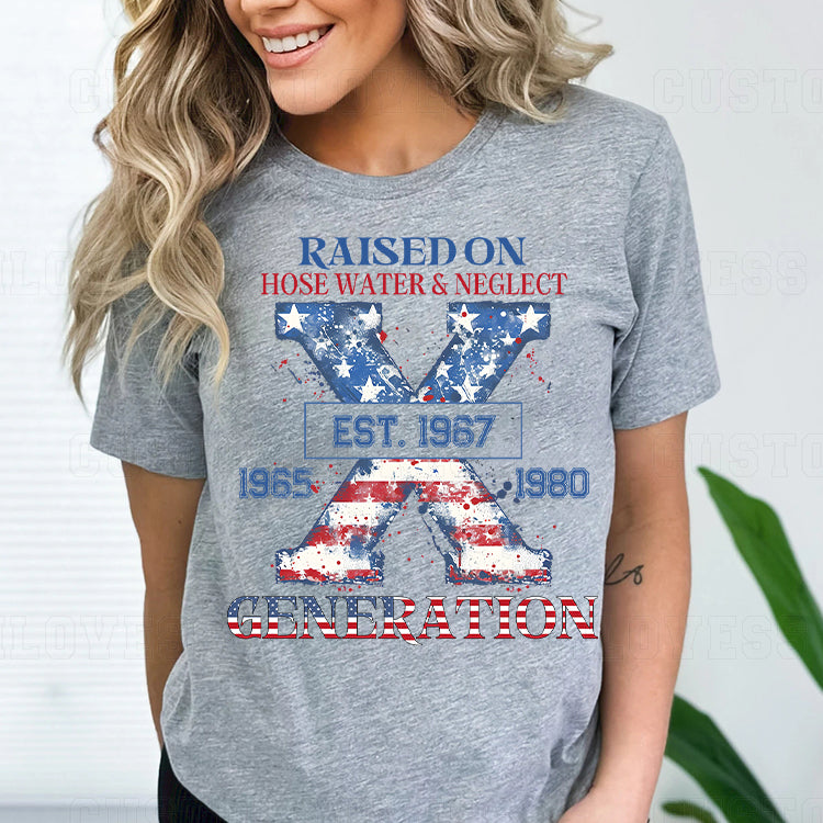 Custom X Generation American Flag T-Shirt