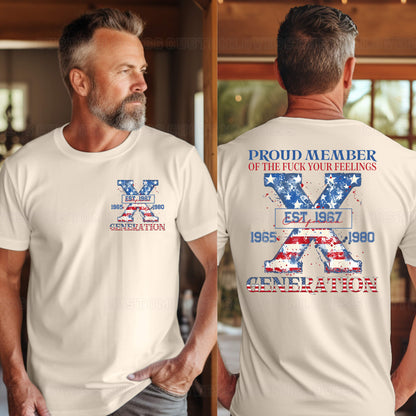 Custom Gen X American Flag T-Shirt