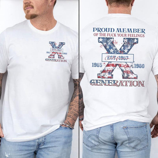 Custom Gen X American Flag T-Shirt